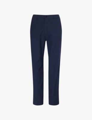 DUNHILL: Ribbed Tapered-Leg Cotton And Linen Trousers