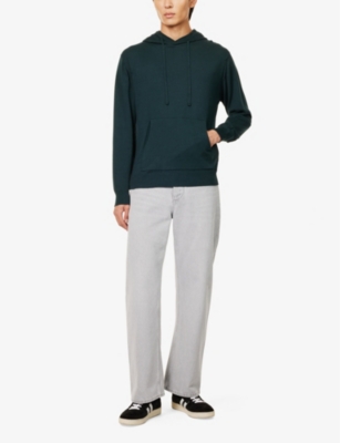 JOHN SMEDLEY: Regular-fit drawstring-hood cotton hoody