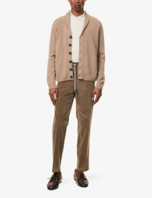 JOHN SMEDLEY: Shawl-collar regular-fit cashmere and wool cardigan