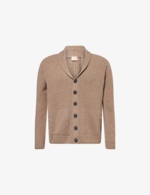 JOHN SMEDLEY: Shawl-collar regular-fit cashmere and wool cardigan