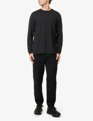 Lululemon Mens Steady State Relaxed-fit Cotton-blend Jogging Bottoms Black In Black