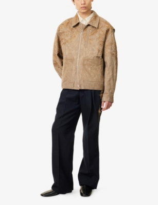 DRIES VAN NOTEN: Embroidered Boxy-Fit Denim Jacket