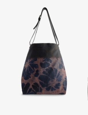 DRIES VAN NOTEN: Floral-Print Cotton Shoulder Bag