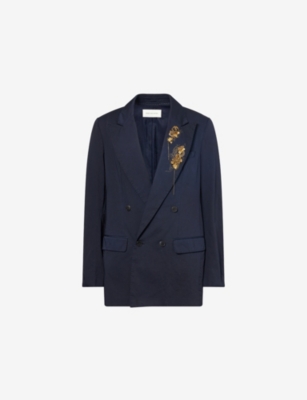 DRIES VAN NOTEN: Barton Embroidered Cotton Blazer
