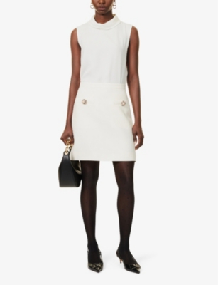 Valentino Sleeveless Silk Top Without In Avorio