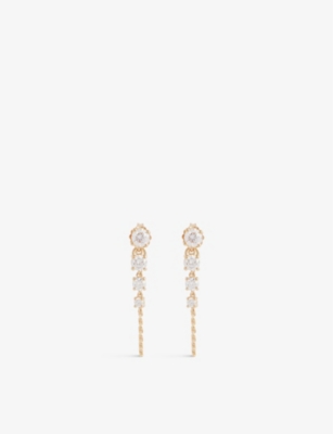 VRAI: Linked Tennis 14ct yellow-gold and lab-grown diamond earrings