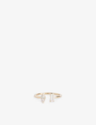 VRAI: Mixed Cuff 14ct yellow-gold and lab-grown diamond ring