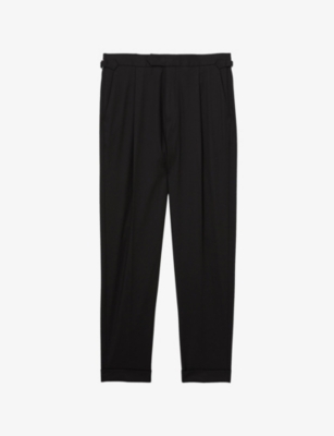 REISS: Cantwell Tapered-Leg Cotton-Blend Trousers
