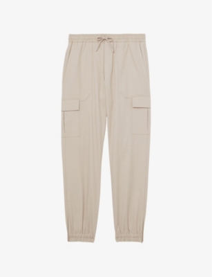REISS: Relaxed-Fit Tapered-Leg Stretch-Jersey Cargo Trousers