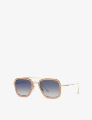 Dita Womens Pink D4000418 Aviator-frame Metal Sunglasses In Pink