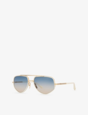 Dita D4000467 Pilot-frame Acetate Sunglasses In White