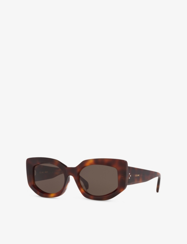 CL40277F Bold 3 Dots Butterfly-Frame Acetate Sunglasses