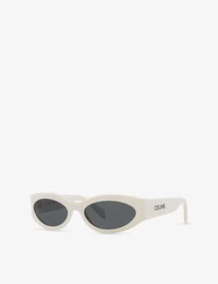 Celine Womens Cream Cl40288i Monochroms Cat Eye-frame Acetate Sunglasses