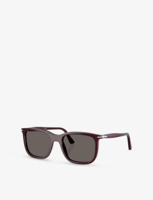 Persol Womens Red Po3357s Rectangular-frame Acetate Sunglasses In Red