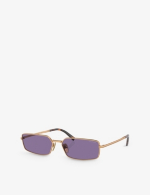 PRADA: A60S Rectangle-Shape Metal sunglasses