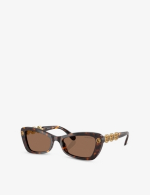 Swarovski Womens  Sk6033 Irregular-frame Tortoiseshell Acetate Sunglasses In Brown