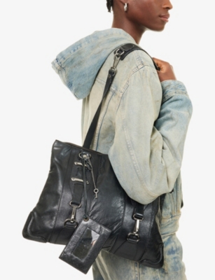 This Old Thing London Womens  Pre-loved Balenciaga Leather Hook Shoulder Bag In Black