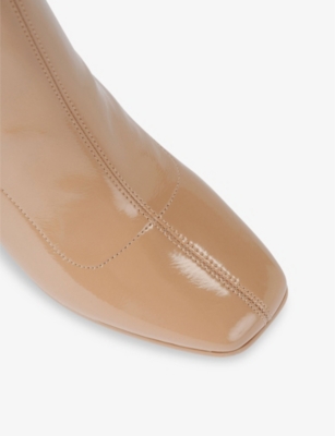 Shop Carvela Womens Camel Strut Patent Faux Leather Ankle Boots Eur 36 / 3 Uk