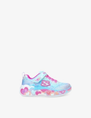 Skechers Kids' Eternal Heart Lights Woven Low-top Light-up Trainers Pale Blue Eur 31 / 12.5 Uk