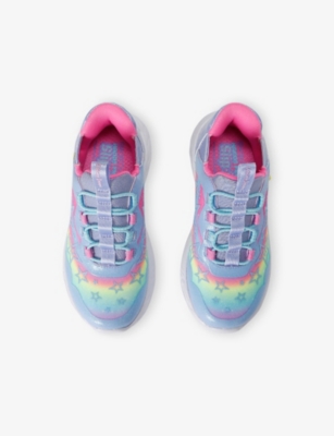 Skechers Lilac Kids' Unicorn Dreams Light-up Woven Low-top Trainers Eur 28 / 10 Uk In Lilac