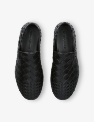 BOTTEGA VENETA: Sunday round-toe intrecciato-weave leather slippers