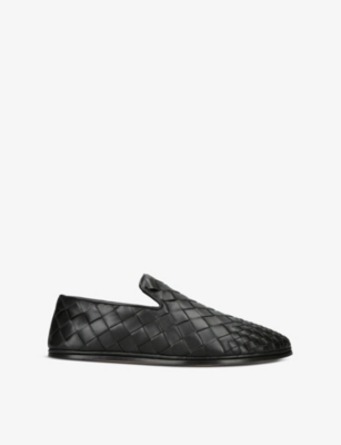 BOTTEGA VENETA: Sunday round-toe intrecciato-weave leather slippers