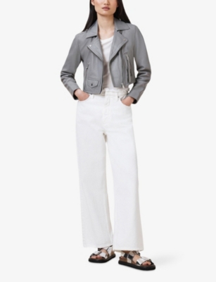 ALLSAINTS: Elora Cropped Leather Jacket