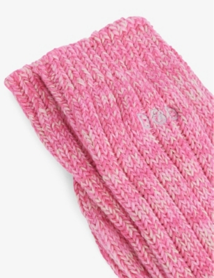 DESMOND AND DEMPSEY: Ribbed crew-length cotton-blend knitted socks