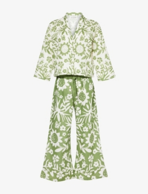 DESMOND AND DEMPSEY: Fabelei boxy-fit cotton pyjama set