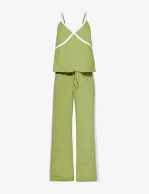 DESMOND AND DEMPSEY: Broderie-trim camisole cotton pyjama set