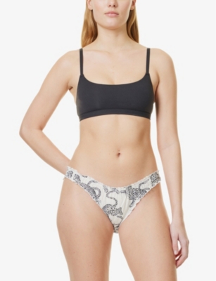 DESMOND AND DEMPSEY WOMENS DESMOND AND DEMPSEY GRAPHIC-PATTERN PACK OF FIVE COTTON-POPLIN BIKINI BRIEFS 