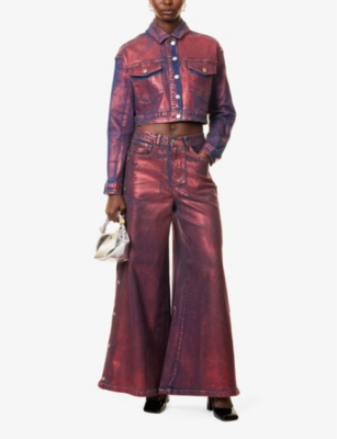 AMY LYNN: Halle foil-coated denim jacket
