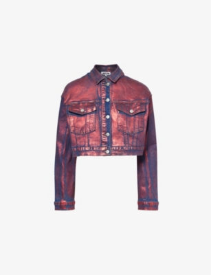 AMY LYNN: Halle foil-coated denim jacket
