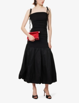 Amy Lynn Womens  Alexa Fishtail-hem Cotton-jersey Maxi Dress In Black