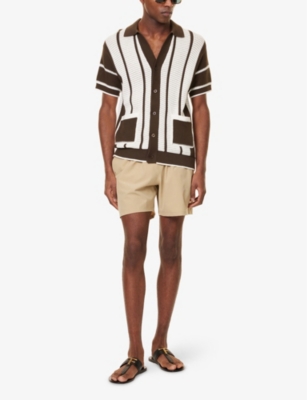 Polo Ralph Lauren Beige Solid Color Mid-trunk Swim Trunks In Coastal Beige