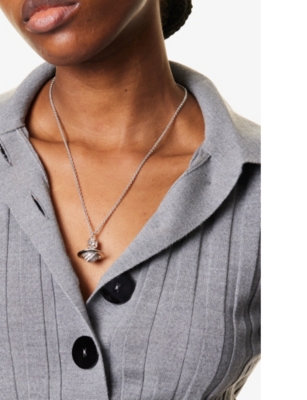 VIVIENNE WESTWOOD JEWELLERY: Assita Orb Platinum-Plated Brass and Crystals Pendant Necklace