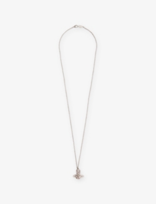 VIVIENNE WESTWOOD JEWELLERY: Assita Orb Platinum-Plated Brass and Crystals Pendant Necklace