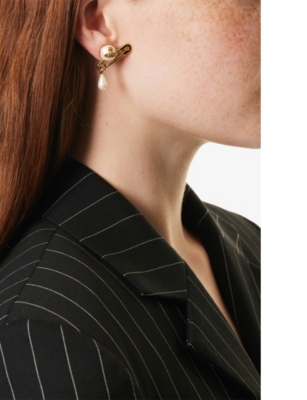 VIVIENNE WESTWOOD JEWELLERY: Claude Small Gold-Plated Brass and Pearl Stud Earrings