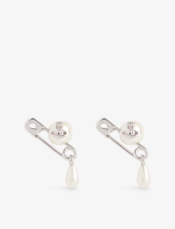 Claude Platinum-Plated Brass Stud Earrings