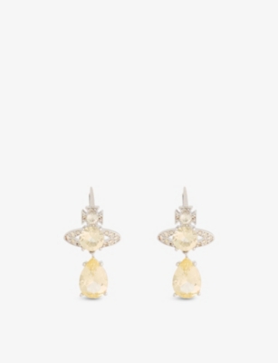 VIVIENNE WESTWOOD JEWELLERY: Ismene Drop crystal-embellished brass earrings