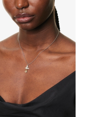 VIVIENNE WESTWOOD JEWELLERY: Ismene Silver-Toned Plated Brass and Cubic Zirconia Drop Pendant Necklace