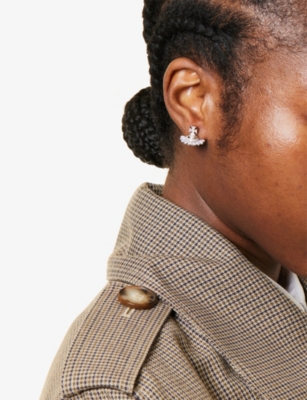 VIVIENNE WESTWOOD JEWELLERY: Jordana Platinum-Plated Brass And Crystal Earrings