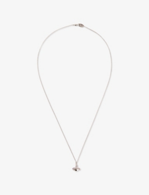 VIVIENNE WESTWOOD JEWELLERY: Jordana Silver-Toned Plated Brass and Cubic Zirconia Pendant Necklace