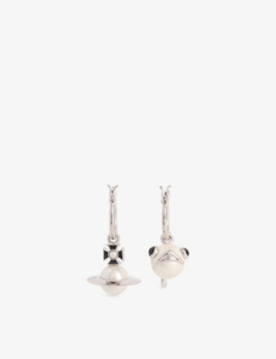 VIVIENNE WESTWOOD JEWELLERY: Luzie Platinum-Plated Brass Earrings