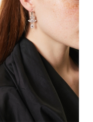 VIVIENNE WESTWOOD JEWELLERY: Masha crystal-embellished silver earrings