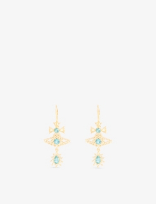 VIVIENNE WESTWOOD JEWELLERY: Masha Yellow Gold-Plated 925 Sterling-Silver Earrings