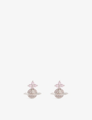 VIVIENNE WESTWOOD JEWELLERY: Tiziana Platinum-Plated Brass and Crystals Earrings