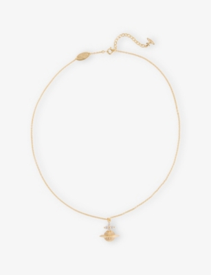 VIVIENNE WESTWOOD JEWELLERY: Tiziana Gold-Plated 925 Sterling-Silver and Cubic Zirconia Pendant Necklace