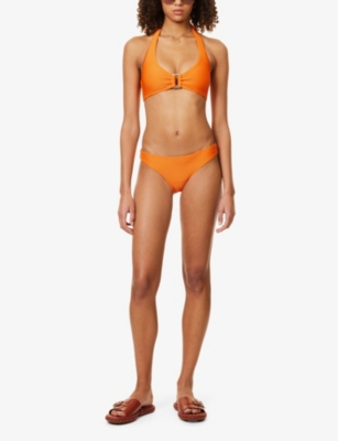 HEIDI KLEIN WOMENS ORG-ORG SAN SEBASTIAN RECTANGLE-HARDWARE BIKINI BOTTOMS XS 