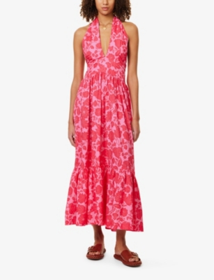 HEIDI KLEIN: Santa Rosa smocked-waist cotton-blend maxi dress